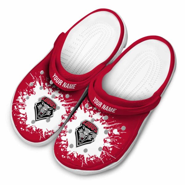 customized new mexico lobos splatter background clog latest model