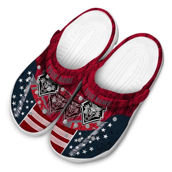 customized new mexico lobos star spangled side pattern clog latest model