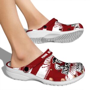 customized new mexico state aggies paint splatter graphics clog fashion forward