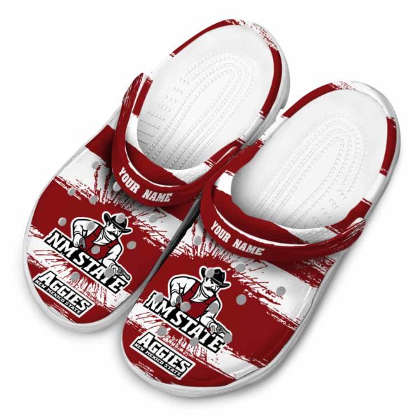 customized new mexico state aggies paint splatter graphics clog latest model