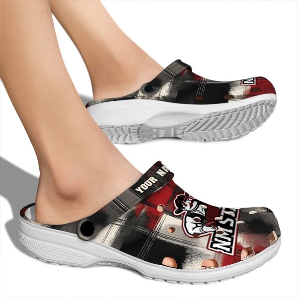 customized new mexico state aggies plaid fusion clog fashion forward