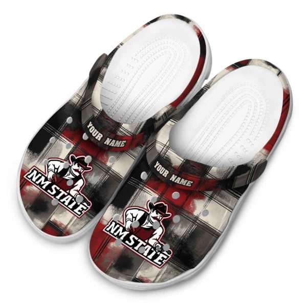 customized new mexico state aggies plaid fusion clog latest model