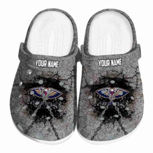 customized new orleans pelicans cracked ground texture clog best selling