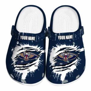 customized new orleans pelicans splash motif background clog best selling