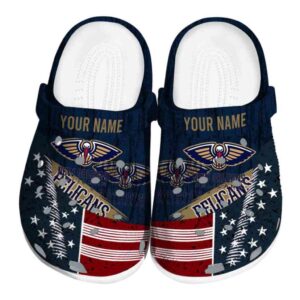 customized new orleans pelicans star spangled side pattern clog best selling