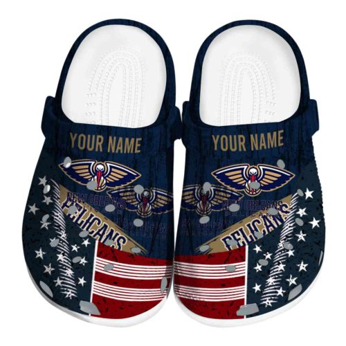 customized new orleans pelicans star spangled side pattern clog best selling