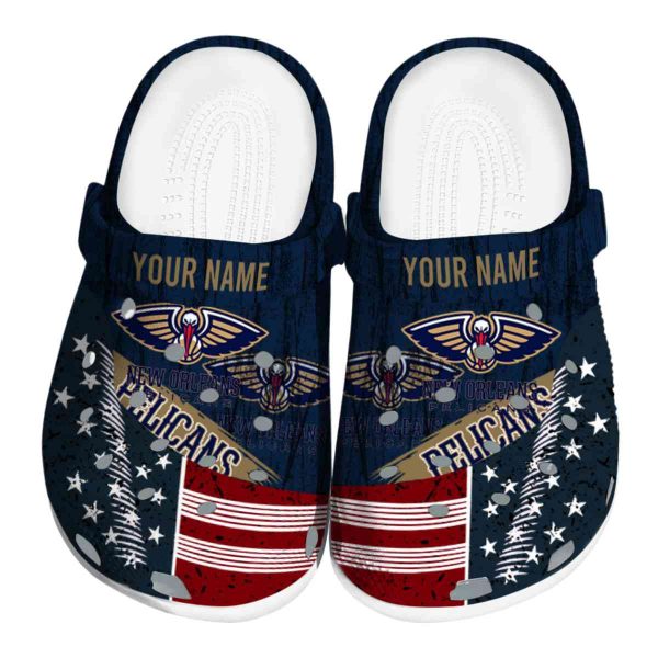 customized new orleans pelicans star spangled side pattern clog best selling