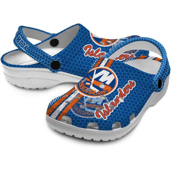 customized new york islanders contrasting stripes clog high quality