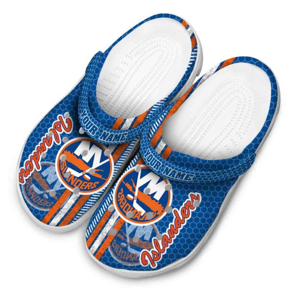 customized new york islanders contrasting stripes clog latest model