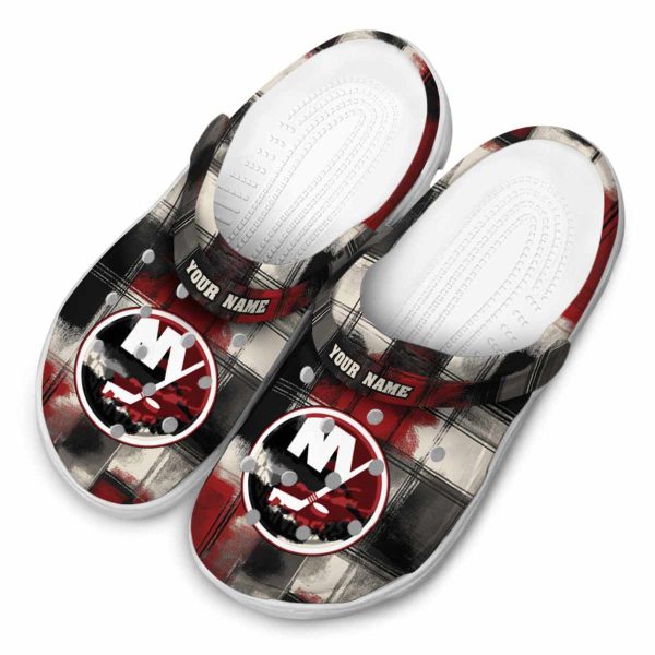 customized new york islanders plaid fusion clog latest model
