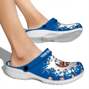 customized new york islanders splatter background clog fashion forward