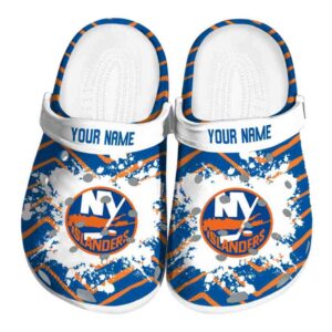 customized new york islanders zigzag paint burst clog best selling