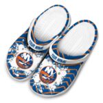 customized new york islanders zigzag paint burst clog best selling