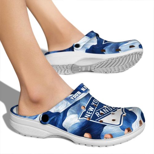 customized new york rangers ocean waves clog fashion forward