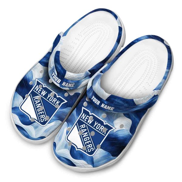 customized new york rangers ocean waves clog latest model