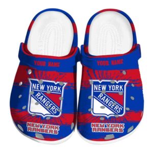 customized new york rangers paint splatter graphics clog best selling