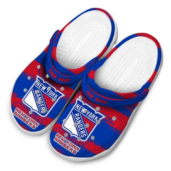 customized new york rangers paint splatter graphics clog latest model