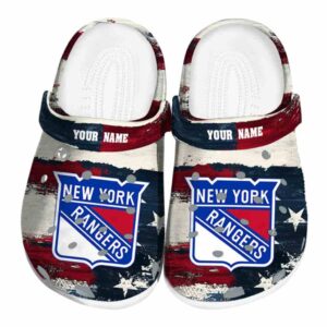 customized new york rangers patriotic stripes clog best selling
