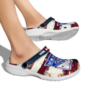 customized new york rangers patriotic stripes clog fashion forward