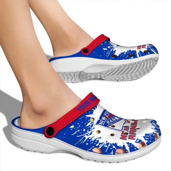 customized new york rangers splash art clog fashion forward