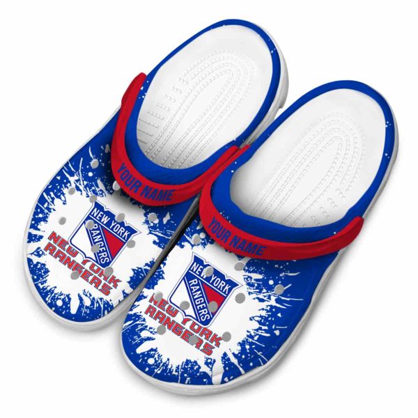 customized new york rangers splash art clog latest model