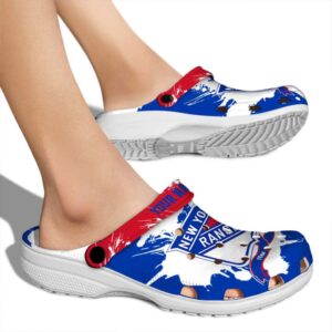 customized new york rangers splatter pattern clog fashion forward