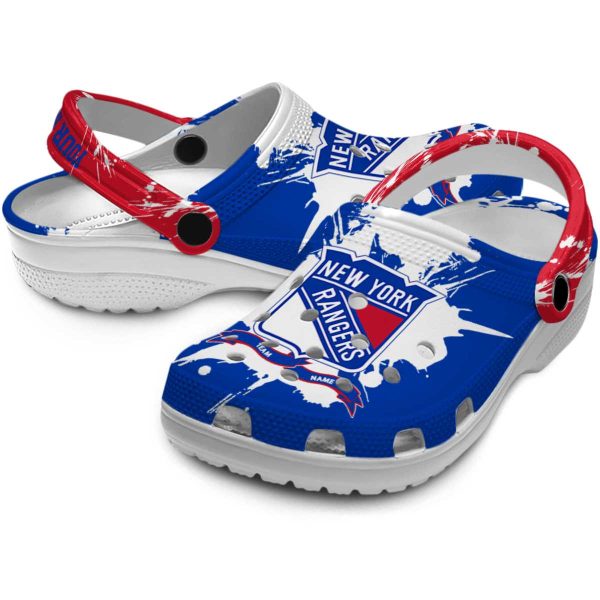customized new york rangers splatter pattern clog high quality