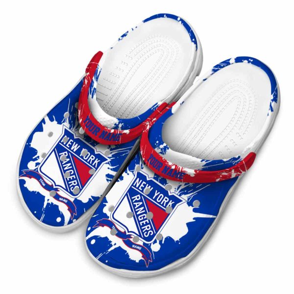 customized new york rangers splatter pattern clog latest model