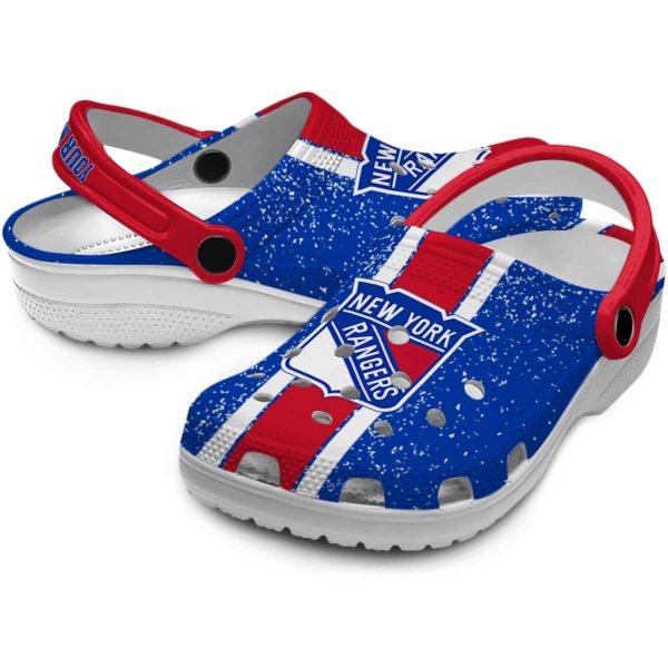 customized new york rangers vertical stripes clog high quality