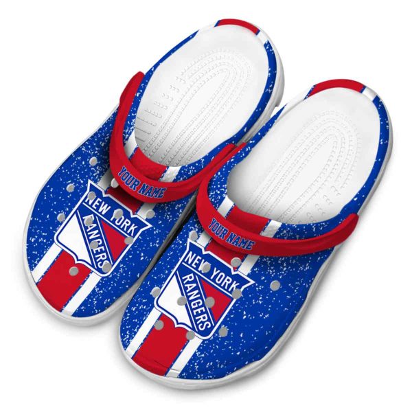 customized new york rangers vertical stripes clog latest model