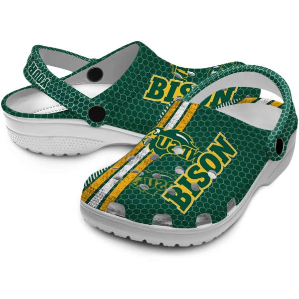 customized north dakota state bison contrasting stripes clog high quality