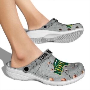 customized north dakota state bison cracked texture clog fashion forward