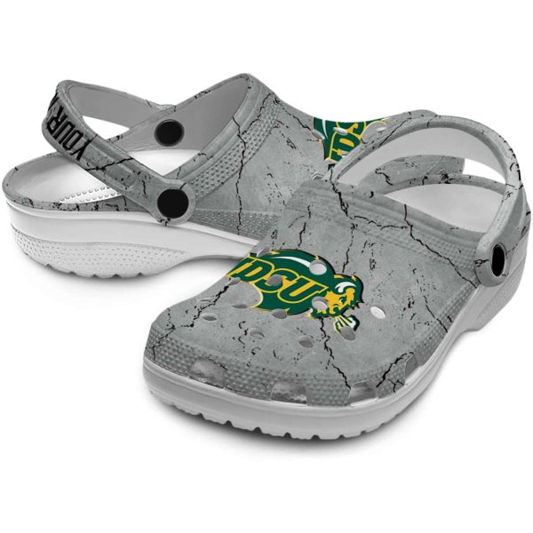 customized north dakota state bison cracked texture clog high quality