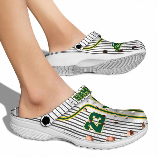 customized north dakota state bison pinstripe pattern clog fashion forward