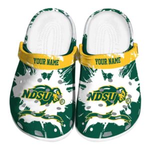 customized north dakota state bison splatter pattern clog best selling