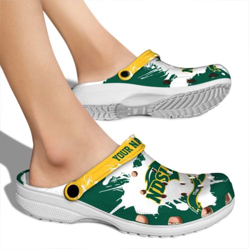customized north dakota state bison splatter pattern clog fashion forward