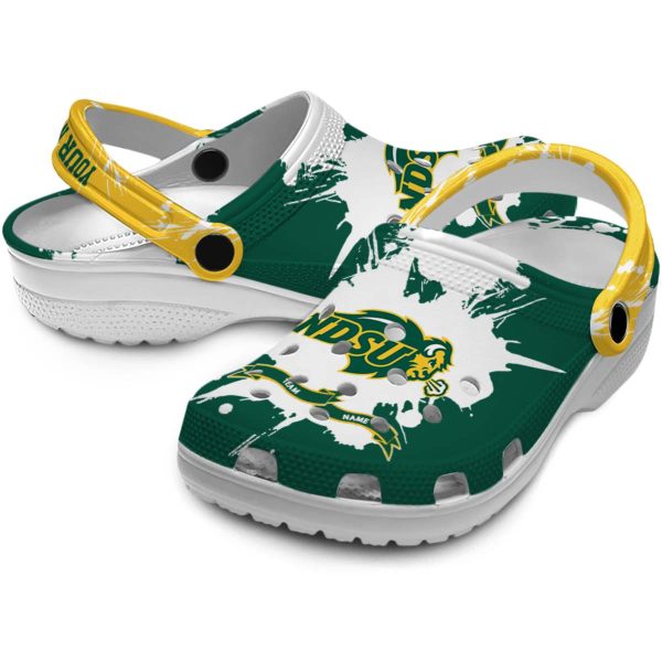 customized north dakota state bison splatter pattern clog high quality