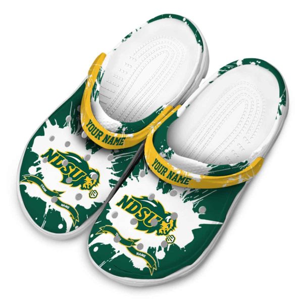 customized north dakota state bison splatter pattern clog latest model
