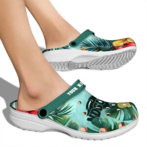 customized north dakota state bison tropical vibes clog fashion forward