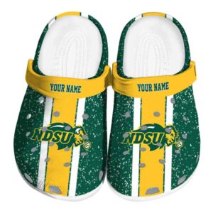 customized north dakota state bison vertical stripes clog best selling