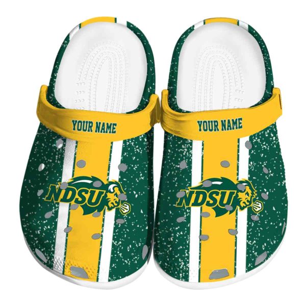 customized north dakota state bison vertical stripes clog best selling