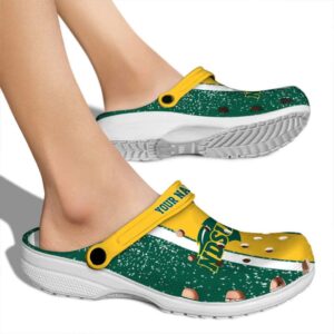 customized north dakota state bison vertical stripes clog fashion forward