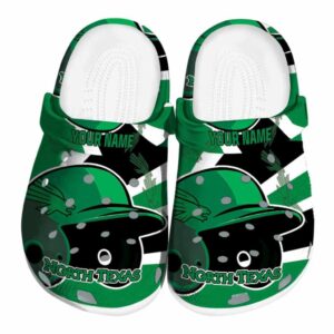 customized north texas mean green baseball helmet clog best selling