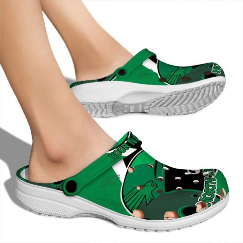 customized north texas mean green baseball helmet clog fashion forward