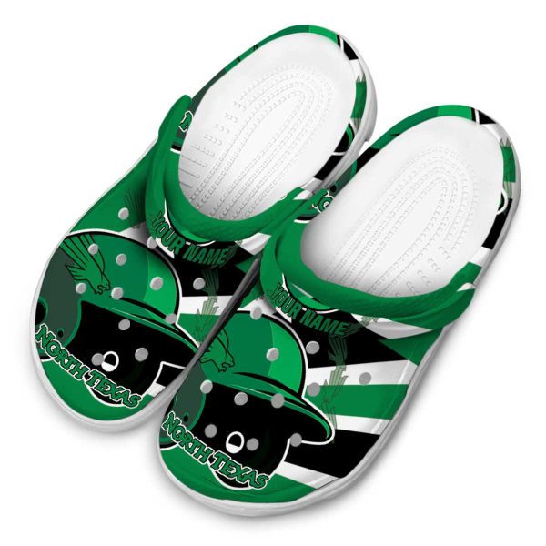 customized north texas mean green baseball helmet clog latest model