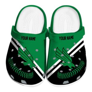 customized north texas mean green baseball motif clog best selling