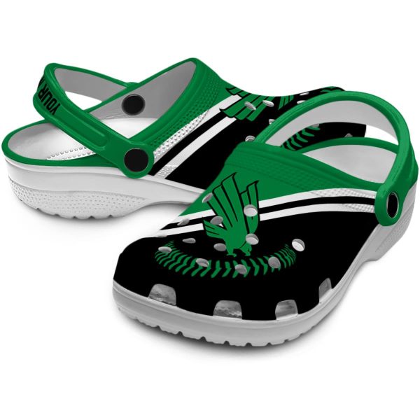 customized north texas mean green baseball motif clog high quality