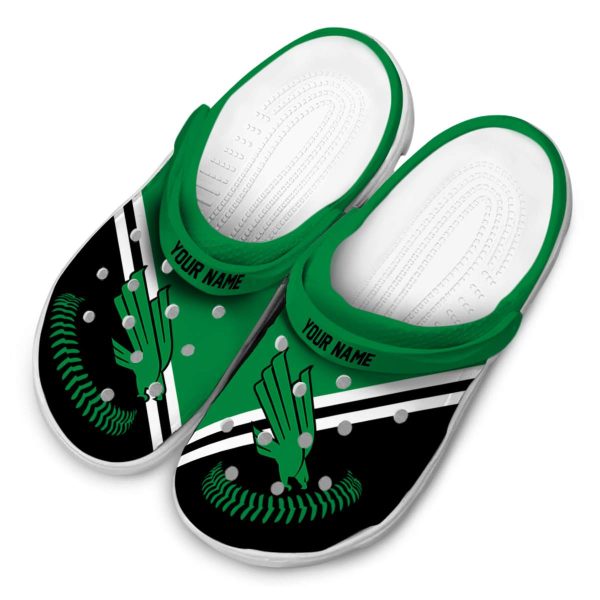 customized north texas mean green baseball motif clog latest model