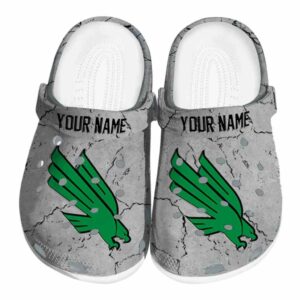 customized north texas mean green cracked texture clog best selling
