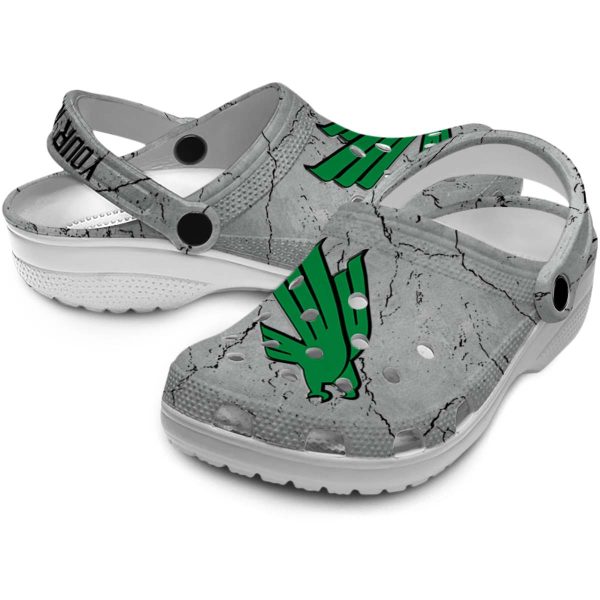 customized north texas mean green cracked texture clog high quality